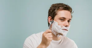 man shaving